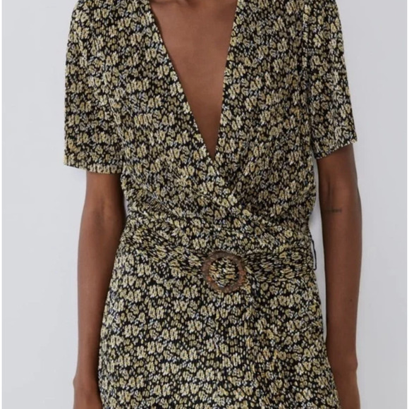 Zara Floral Belted Jumpsuit Bloggers Favorite Size Medium - Picture 9 of 11
